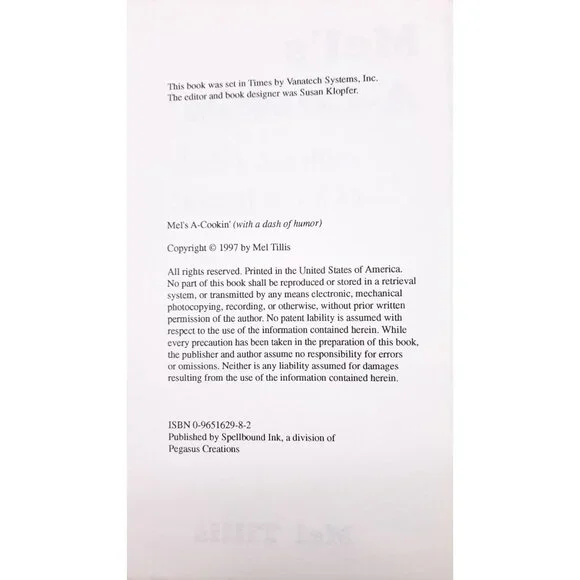 Vintage Mel's A-Cookin Cookbook Mel Tillis Recipes Stories Spiral Roy Clark 1997 - Picture 4 of 10